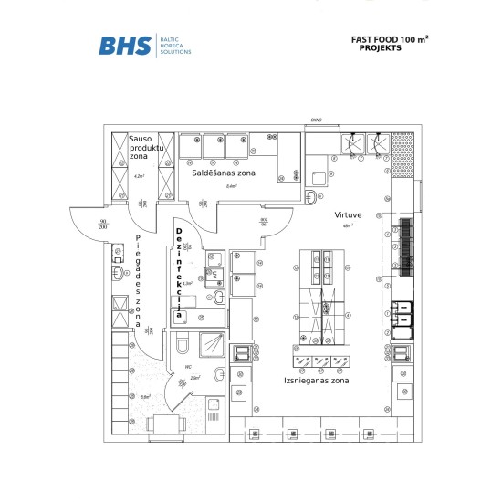 Fast Food project 100 m2
