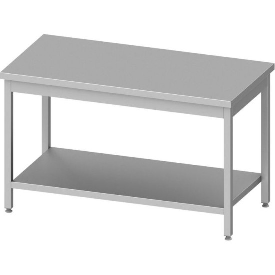 Easy-to-assemble central table with shelf