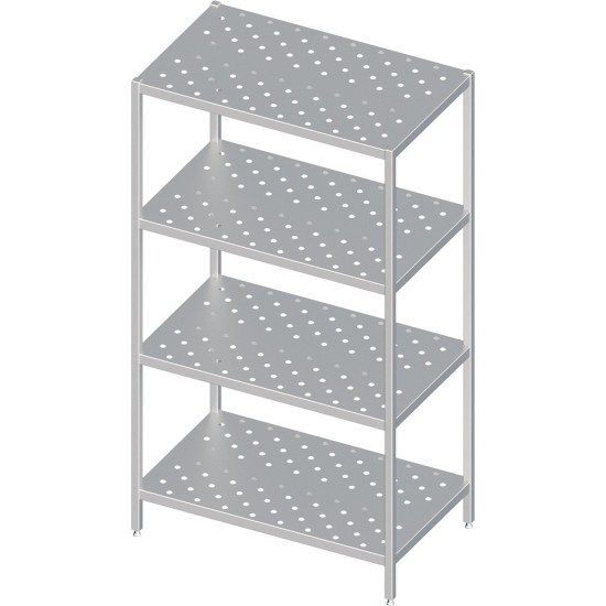 Easy assembly perforated shelves 