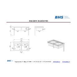 Stainless steel table with two basins