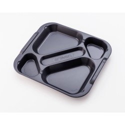 5-compartment food tray Grey Polypropylene