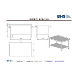 Work table with shelf 1400 mm