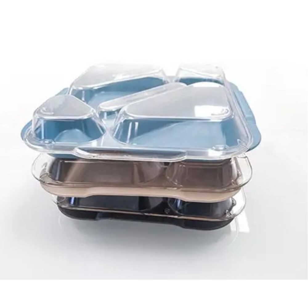 5 compartments food tray Trolley