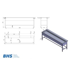 Table with pool 2600 mm