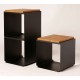 Storage Cube-stool with Wood Support  OnFire