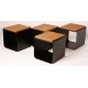 Storage Cube-stool with Wood Support  OnFire