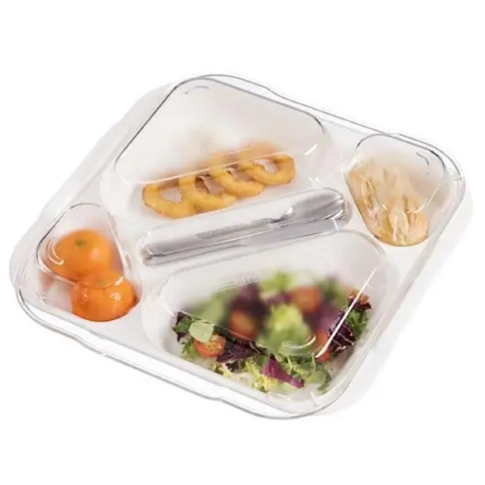 5-compartment food tray lid Polycarbonate Transporate