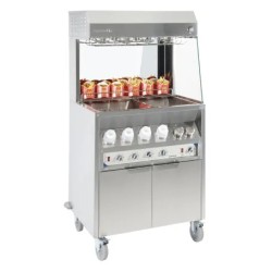 French fries holding station trolley with sauce heater 800