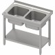 Table with a double-chamber sinks with a shelf 1200x600 mm