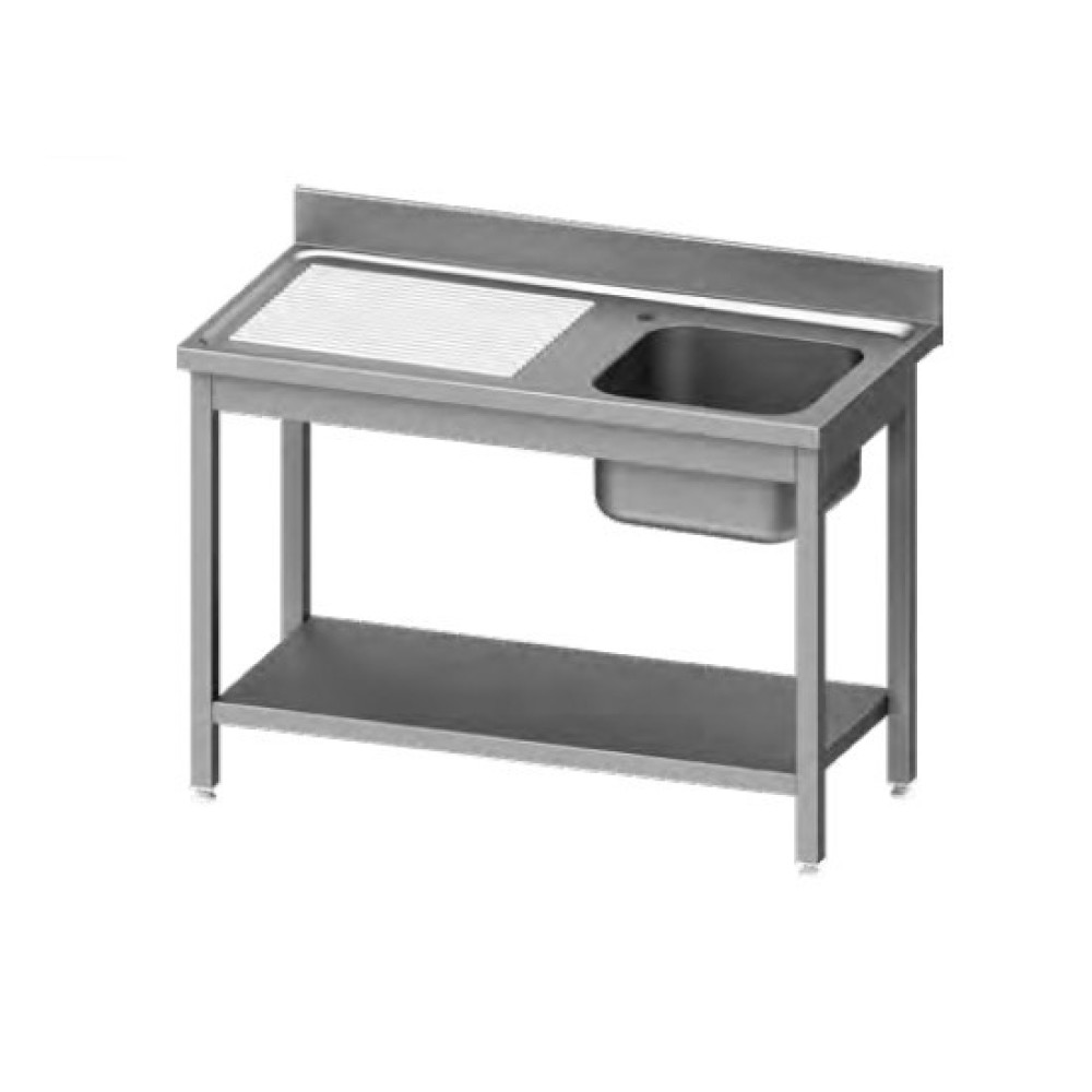 Table with a single-chamber sink with a shelf 1200x600 mm