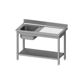 Table with a single-chamber sink with a shelf 1000x600 mm