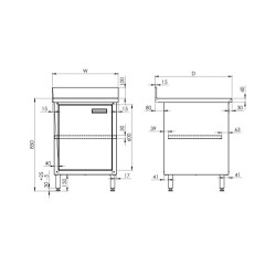 Wall table wit with swing doors 400