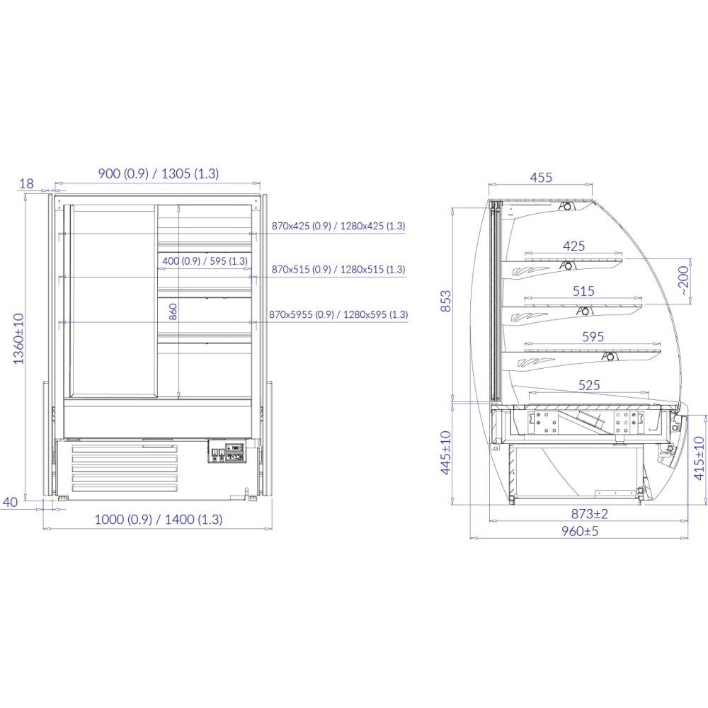 Confectionery showcase KAMELEO 1.3W