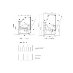 Jäätisevitriin CUBE 2 ICE 1200 mm