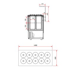 Jäätiseautomaat GELATO 2 1400 mm