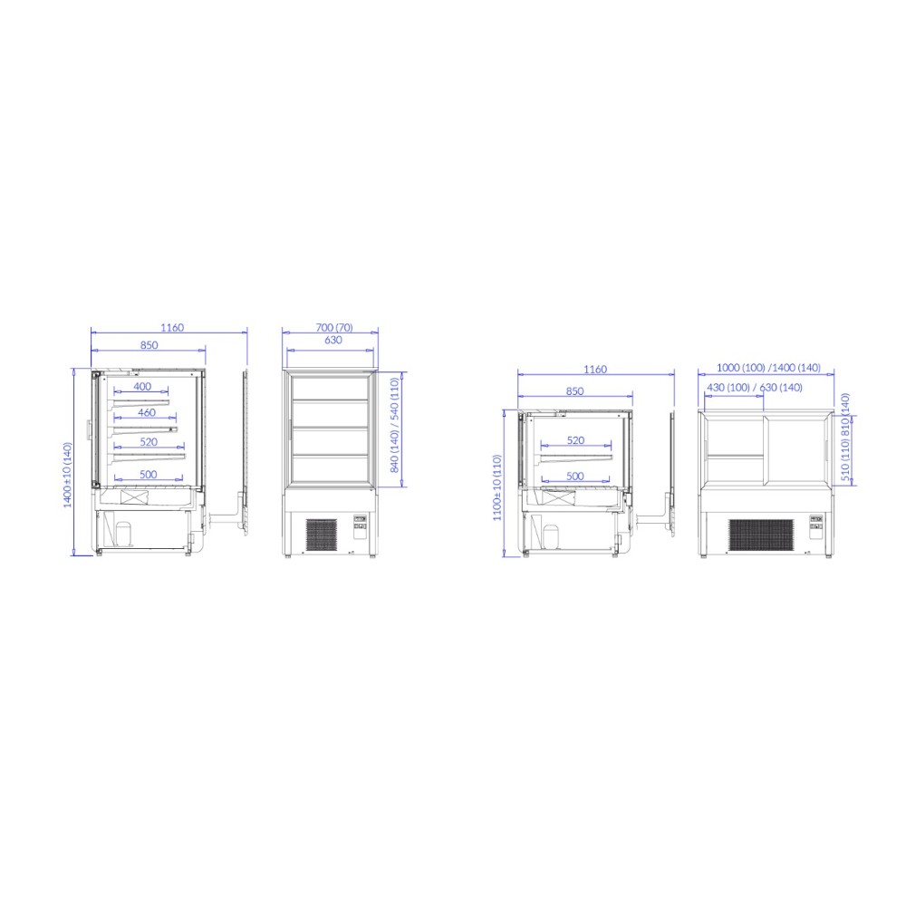 Confectionery showcase INNOVA 140.110 REMOTE