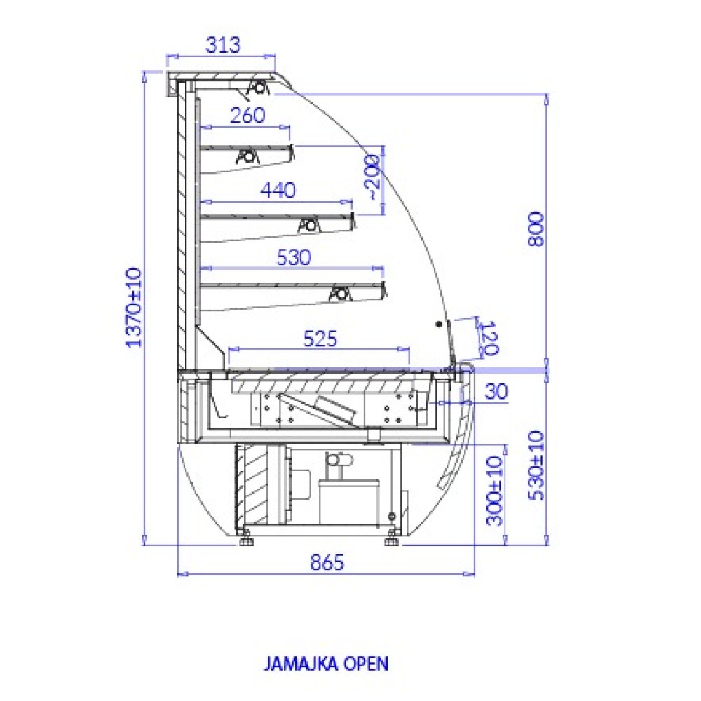 Warm showcase JAMAIKA Open 1000 mm