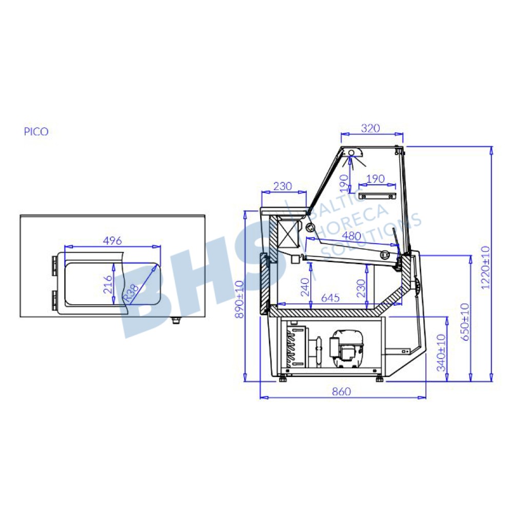 Külm vitriin PICO 2.44