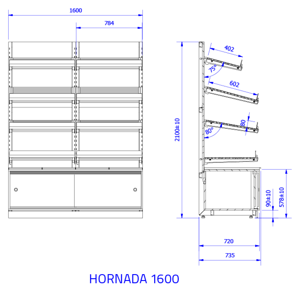 Shelf HORNADA 1600DP