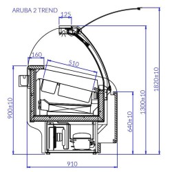 Jäätisevitriin ARUBA ICE 1070 mm