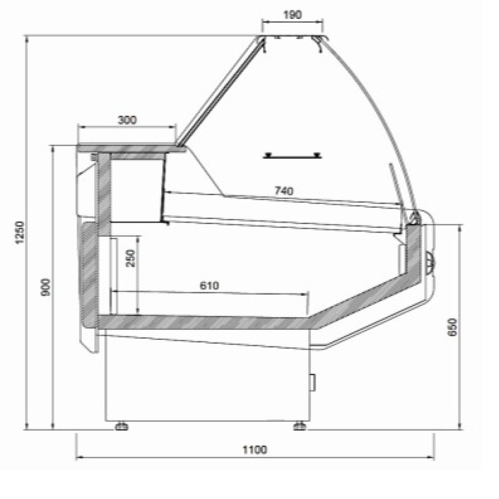 Showcase MODENA110 1080mm