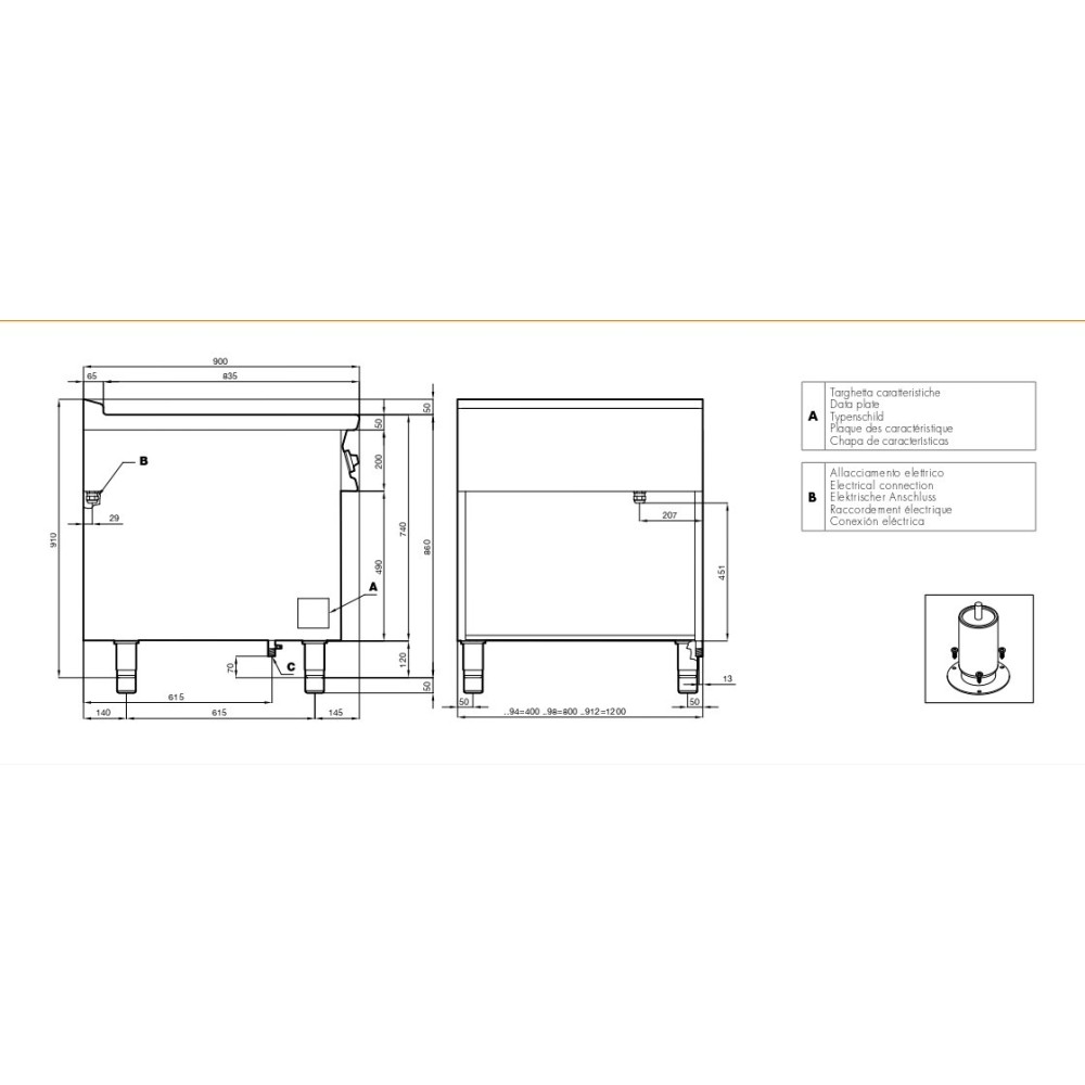 Elektriline pann riiuliga FTR-94ETX