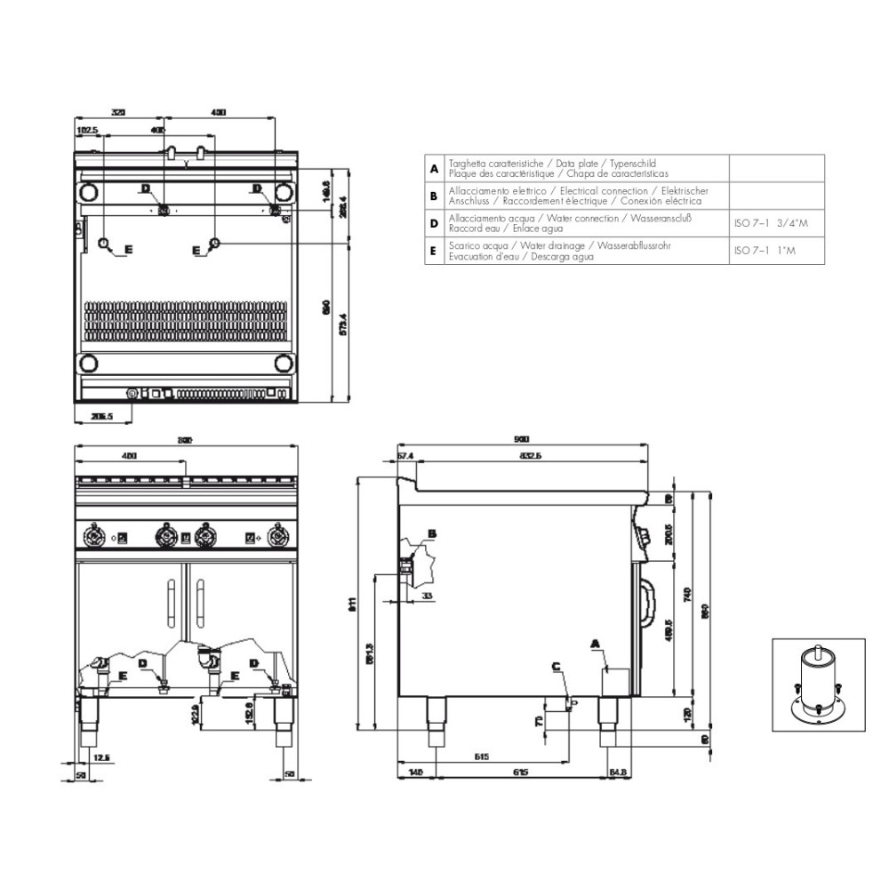 Electric pasta cooking machine 80 l CPB-98ETX