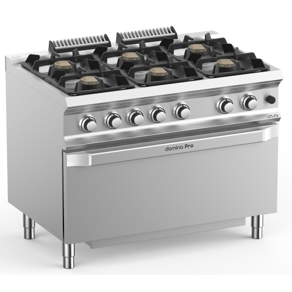 Gas stove 6 burners with Maxi gas oven DOMINA PRO 700