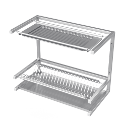 Dish drying wall shelf with drip tray 610