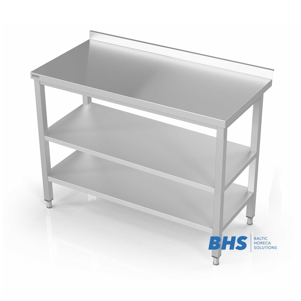 Metal table with two shelves 900