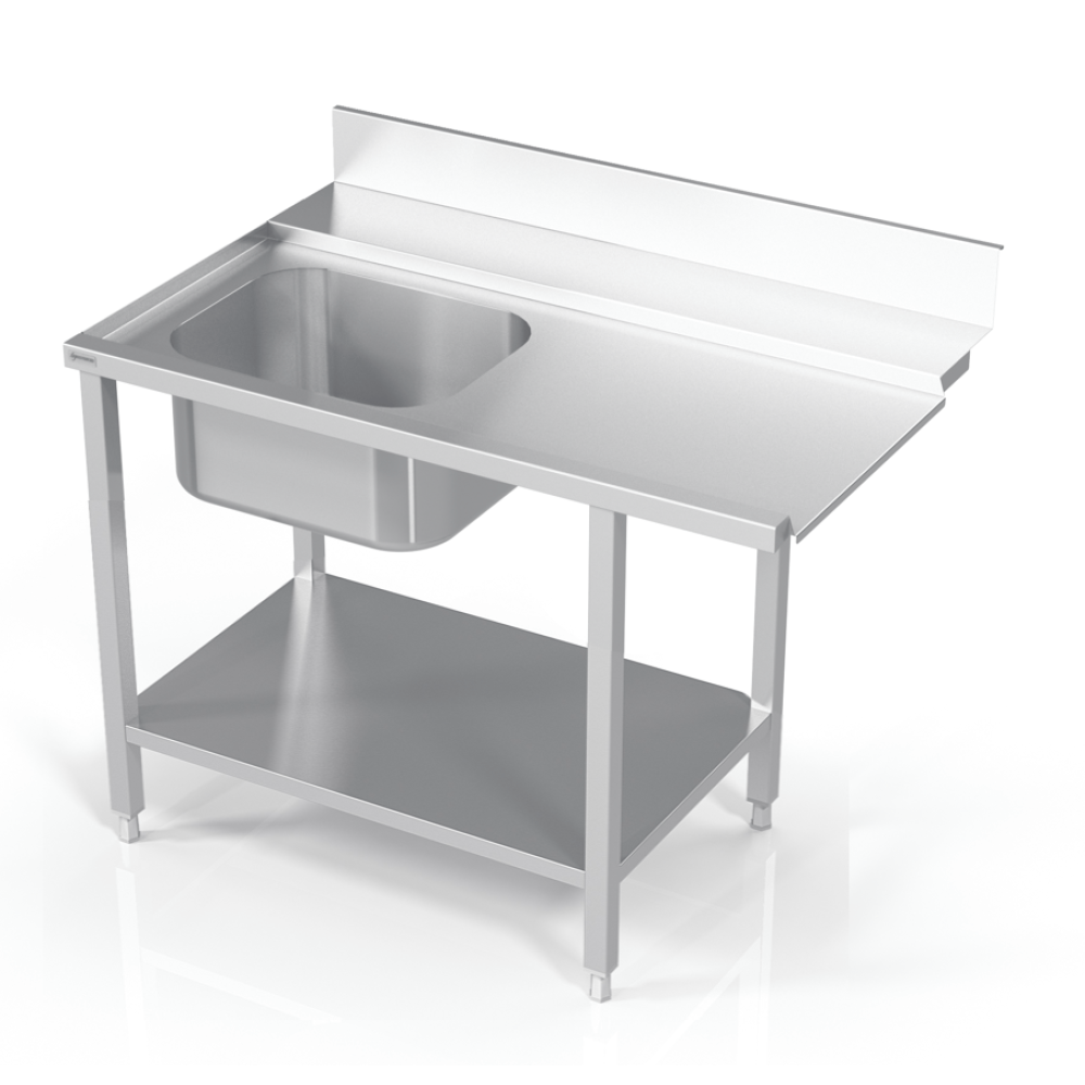 Table to dishwasher with a sink and shelf 700