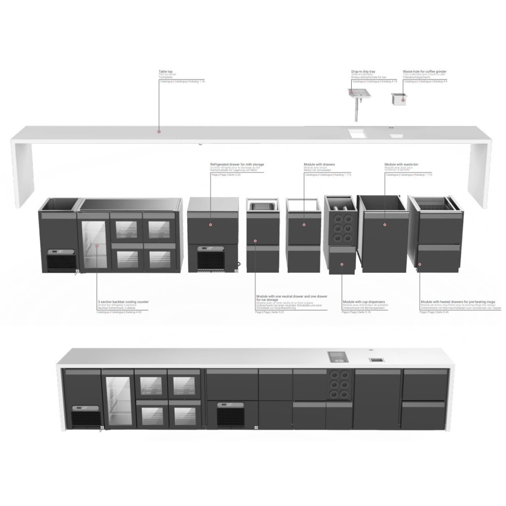 Module With One Neutral Drawer And One Drawer For Ice Storage