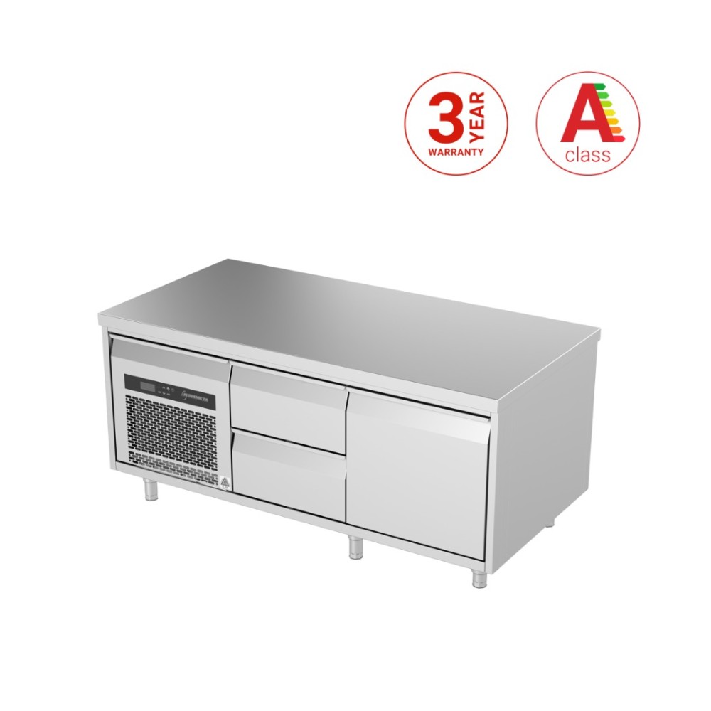 Low cooling counter with neutral drawer 1400 mm P125