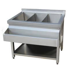 Bar station with basins and bottle racks 1100