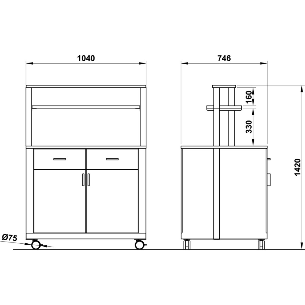 Neutral buffet ATHENA SAL 2/AL