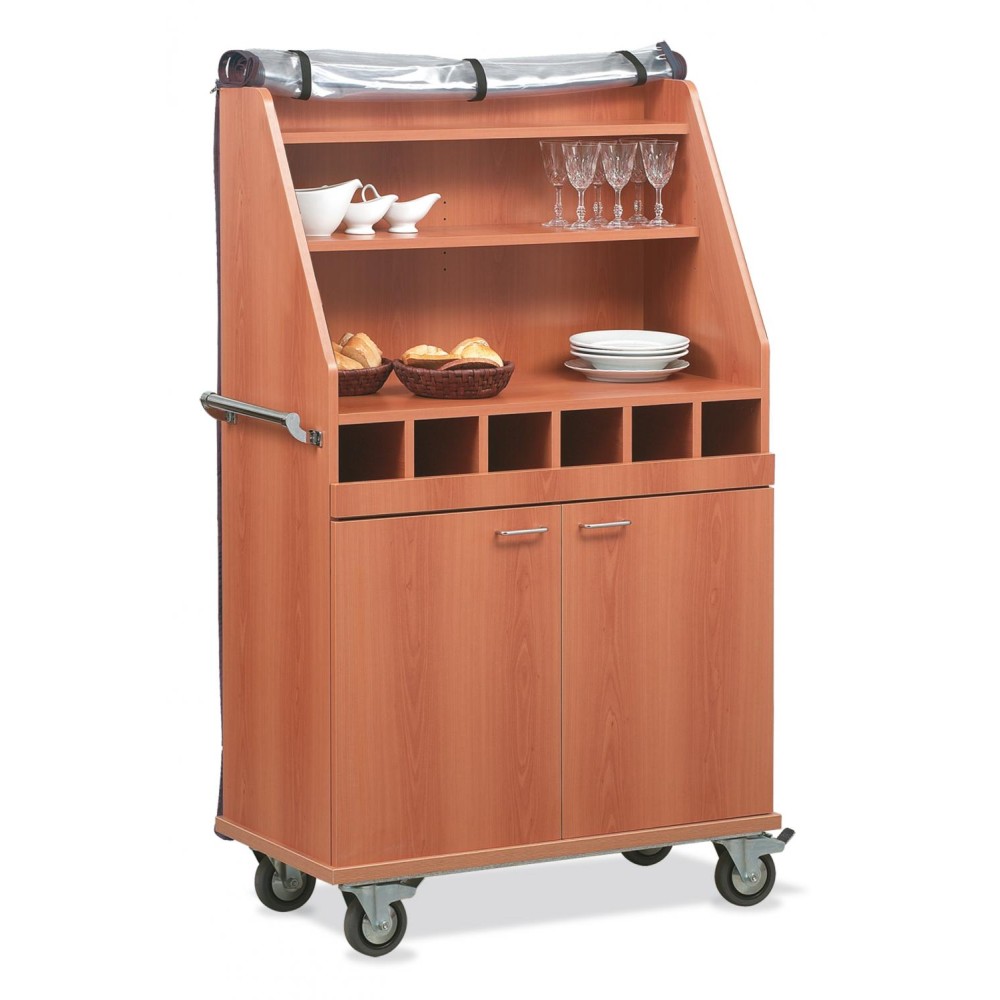 Viesmīļu servēšanas stacija ar riteņiem PERSEO A2 B/R