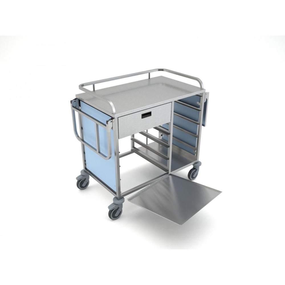 BREAKFAST DISTRIBUTION TROLLEY FOR IN-ROOM TRAYS PREPARATION A-CARE