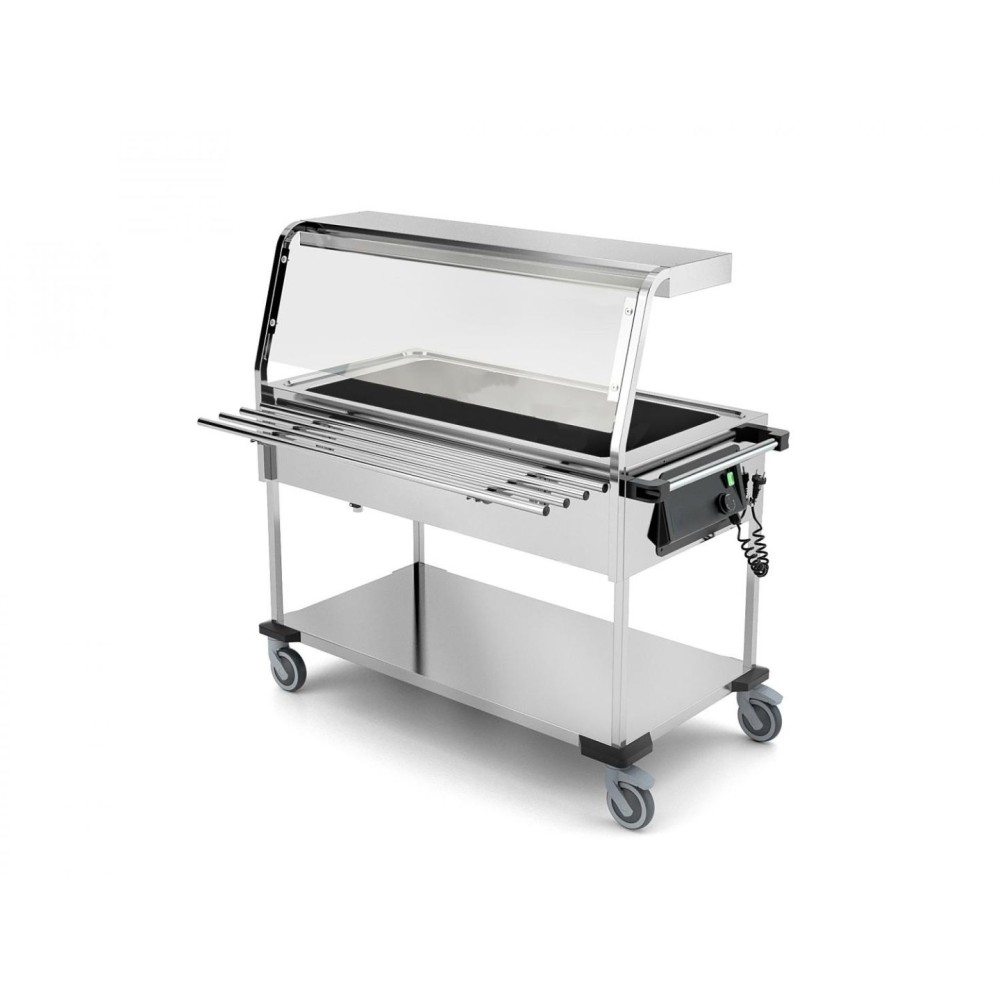 BAIN MARIE TROLLEY WITH LED LIGHTING  3 GN1/1 COMPASS 3 LED