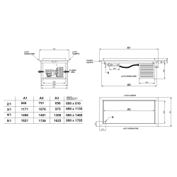 Refrigirated countertop  DROP-IN-3PR 1171 mm