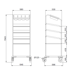 Cutlery, trays and glasses module OMNIA PP