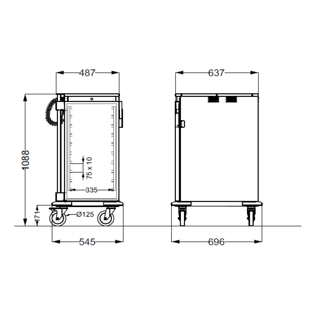 DRY-HEATING BANQUET CART THERMOVEGA  SH C10