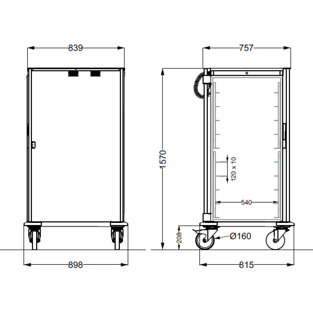 NEUTRAL BANQUET CART NEUTROVEGA 1 SH C10