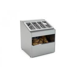 Free-standing bread hopper with cutlery compartment  OMNIA TRP