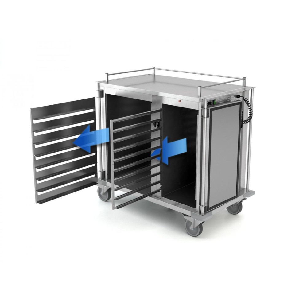 HEATED AND NEUTRAL DOUBLE COMPARTMENT TROLLEY FOR MEAL DISTRIBUTION THERMOCARE