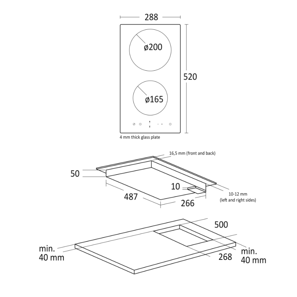 Ceramic stove hob K 30 Domino