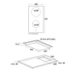 Induction stove hob K 52 Domino