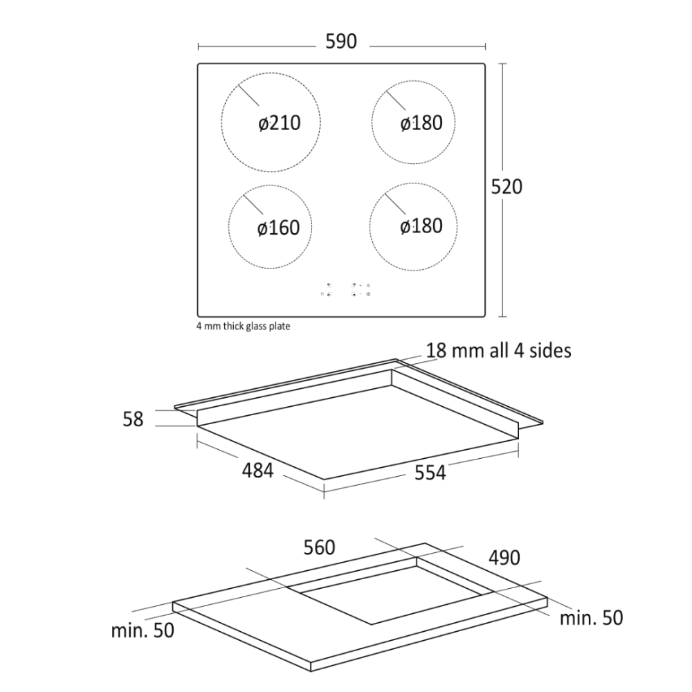 Induction stove hob IKP 60