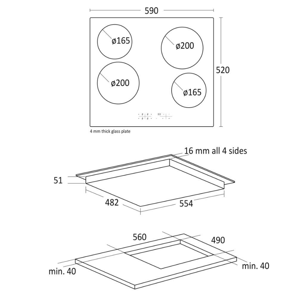 Ceramic stove hob K 61