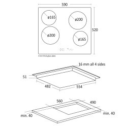 Ceramic stove hob K 61