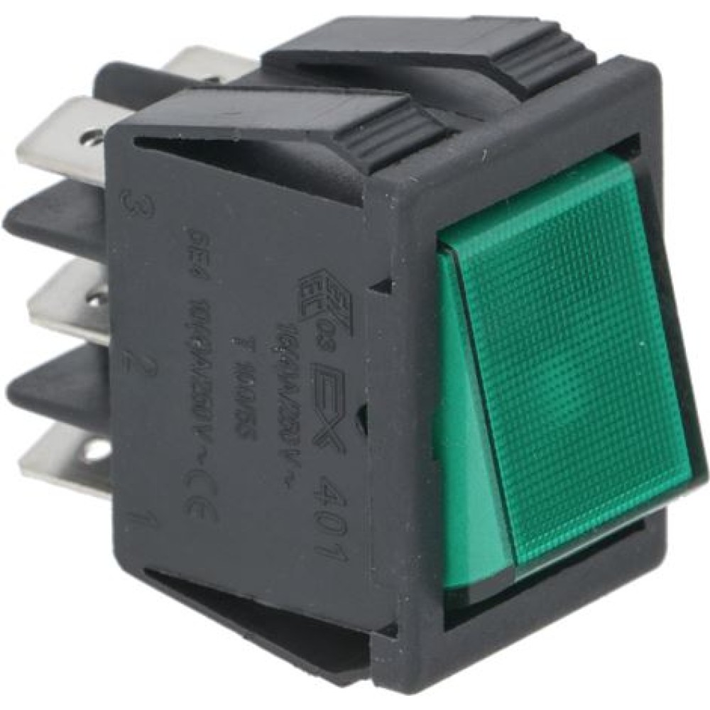  CHANGEOVER SWITCH 2 POLE GREEN 16A 250V